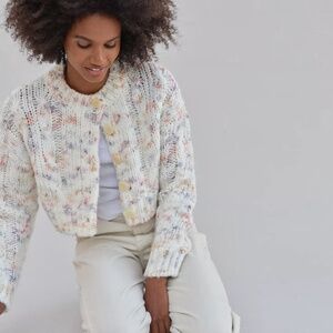 UO Cameron Cropped Cable Knit Cardigan